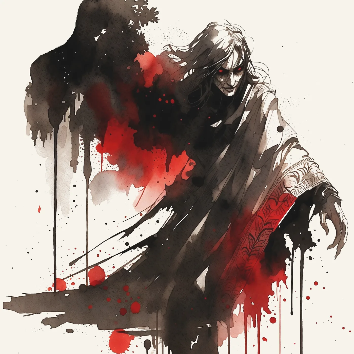 The Artbook, Plate II — original vampire watercolour by Umbral Vein