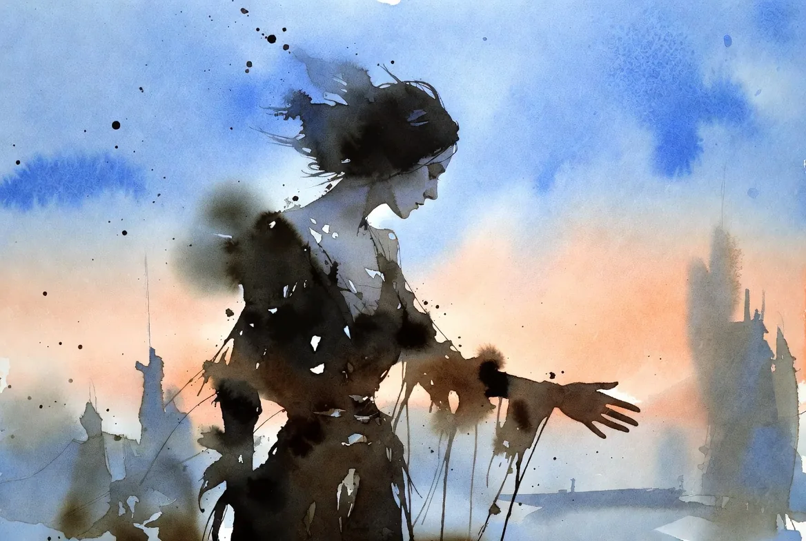 From the Cycle, III — original vampire watercolour by Umbral Vein