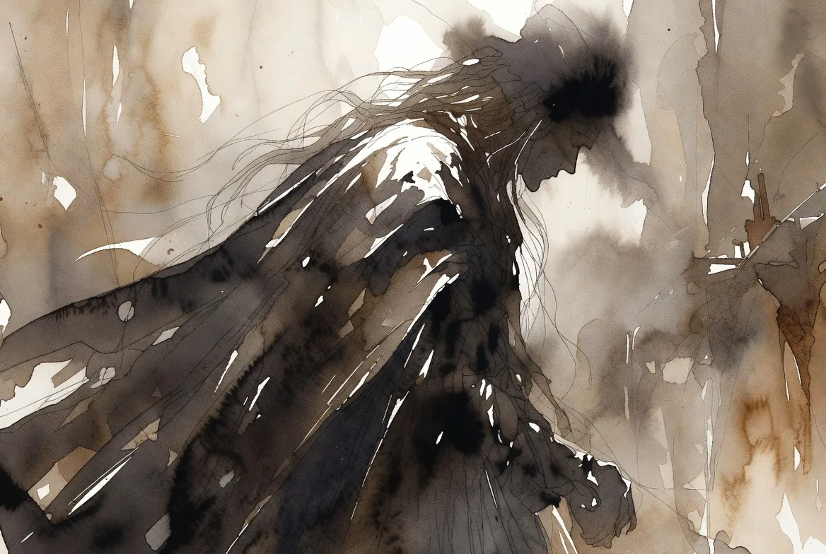 Hecata, I — original vampire watercolour by Umbral Vein
