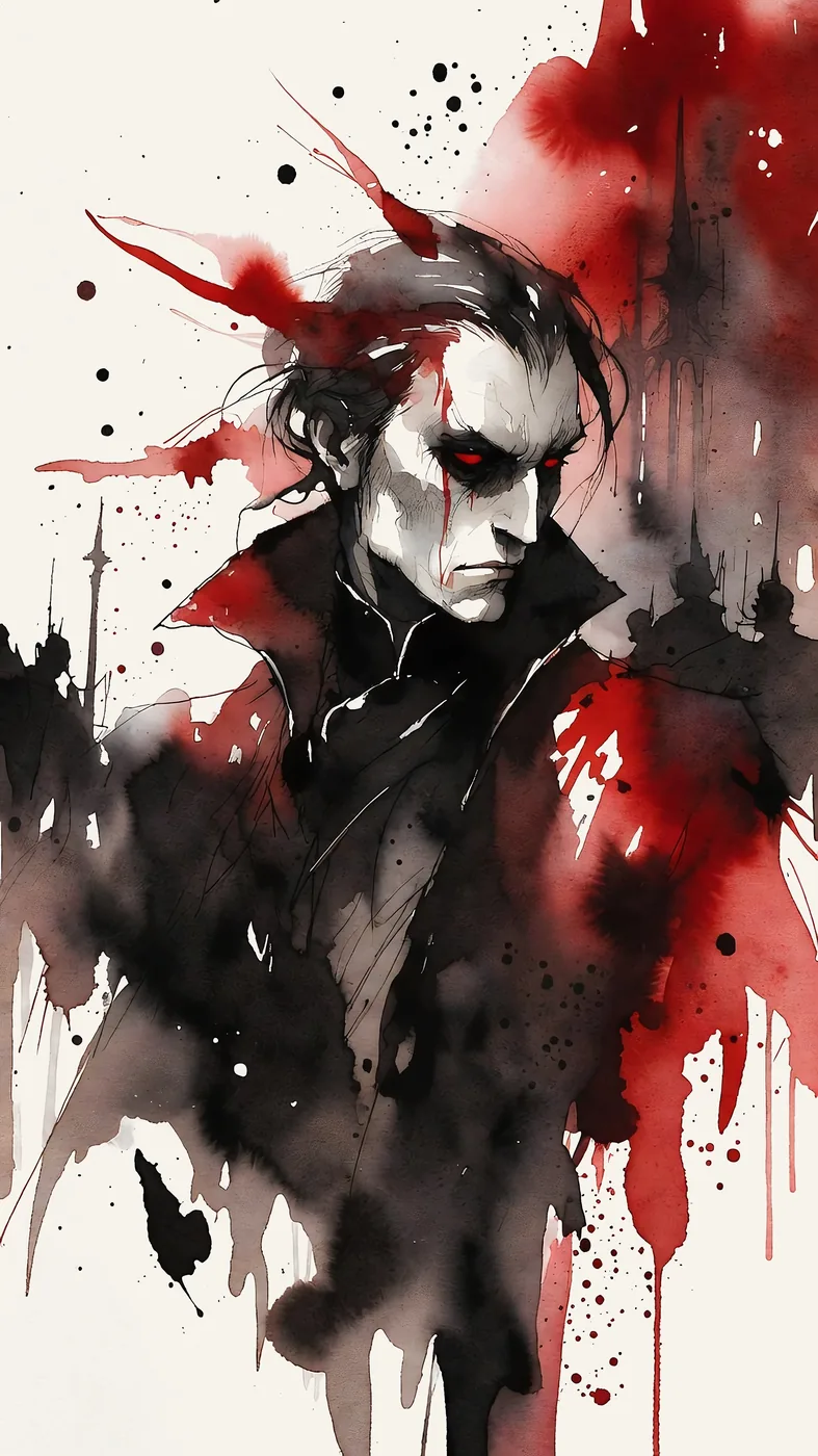 Tyrant's Lullaby — original vampire watercolour by Umbral Vein